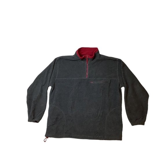 Susquehanna Trail Outfitters Red Black Fleece 1/4 Zip Pullover Mens Size Large - Picture 2 of 9